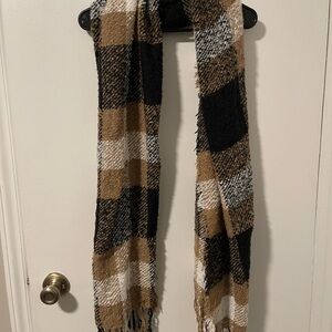 Plaid Black and Brown Scarf